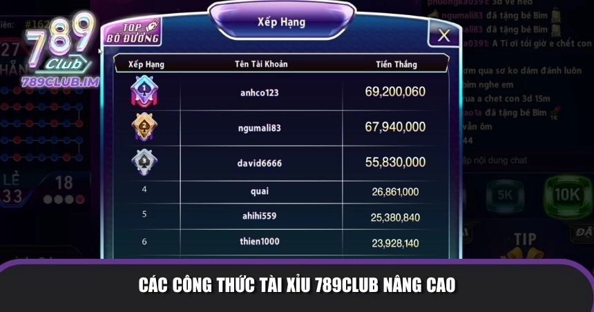 Công thức chơi tài xỉu 789Club nâng cao