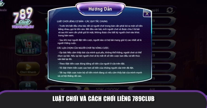 Một số quy tắc cơ bản và cách chơi Liêng 789Club